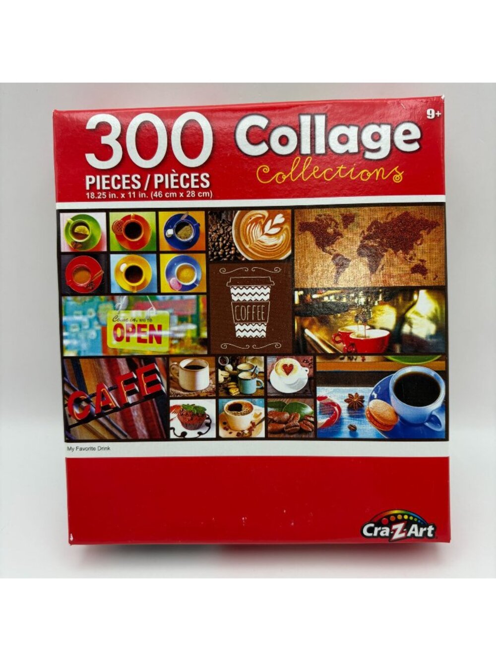 Cra-Z-Art Collage Collection Puzzle My Favorite Drink 300 Piece Coffee Theme NEW